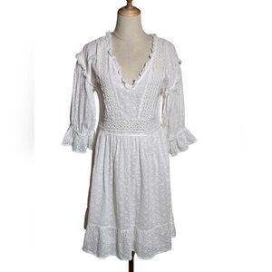Love Sam White Eyelet Cottagecore Mini Dress